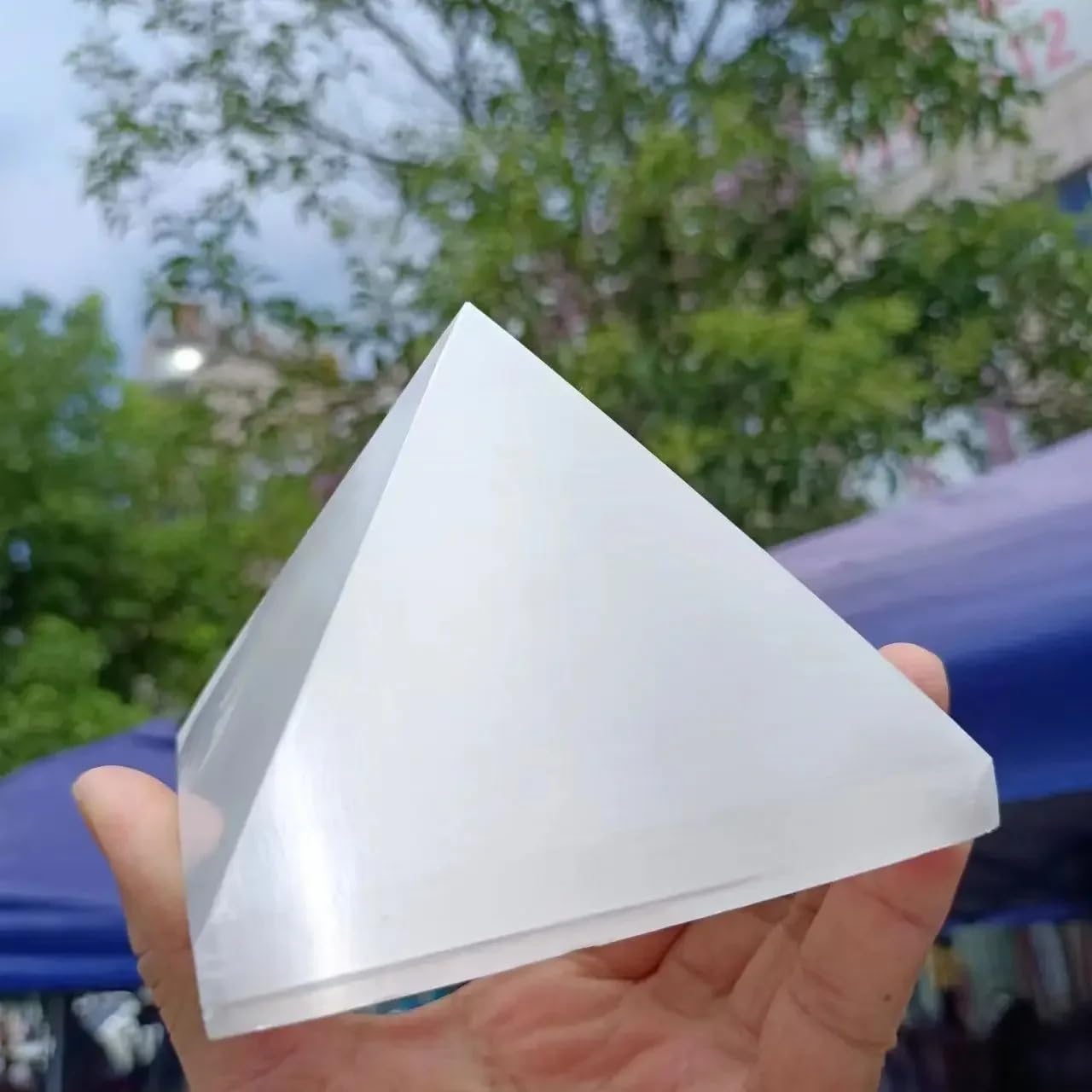 1 pezzo da 700-800 g di piramide quarzo selenite for decorazioni for la casa e l'ufficio