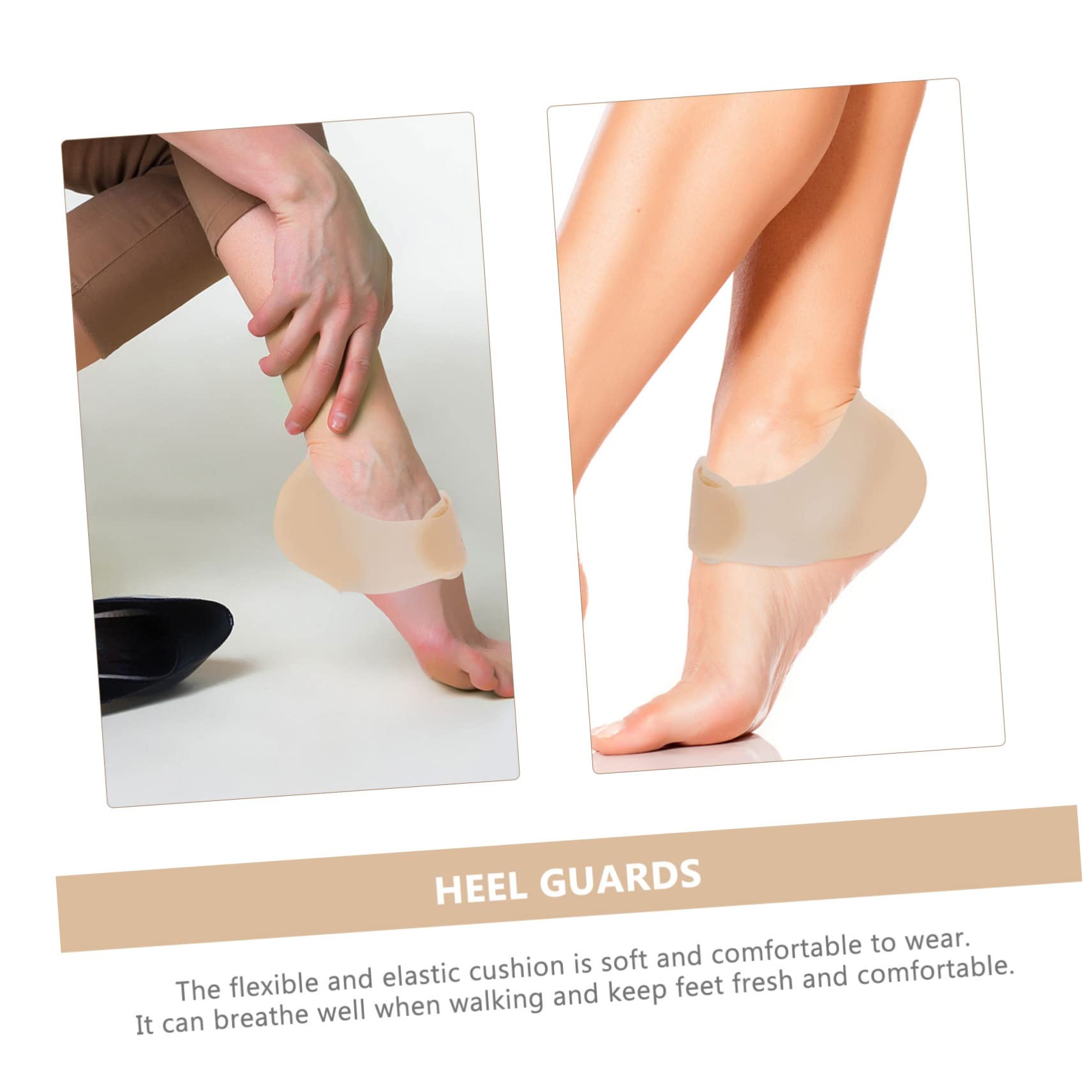 IWOWHERO 1Pair Heel Guards for Feet Care Cracking Foot Protectors for Dry Skin Relief Durable Comfortable Heel Covers for Daily Moisturizing Protection