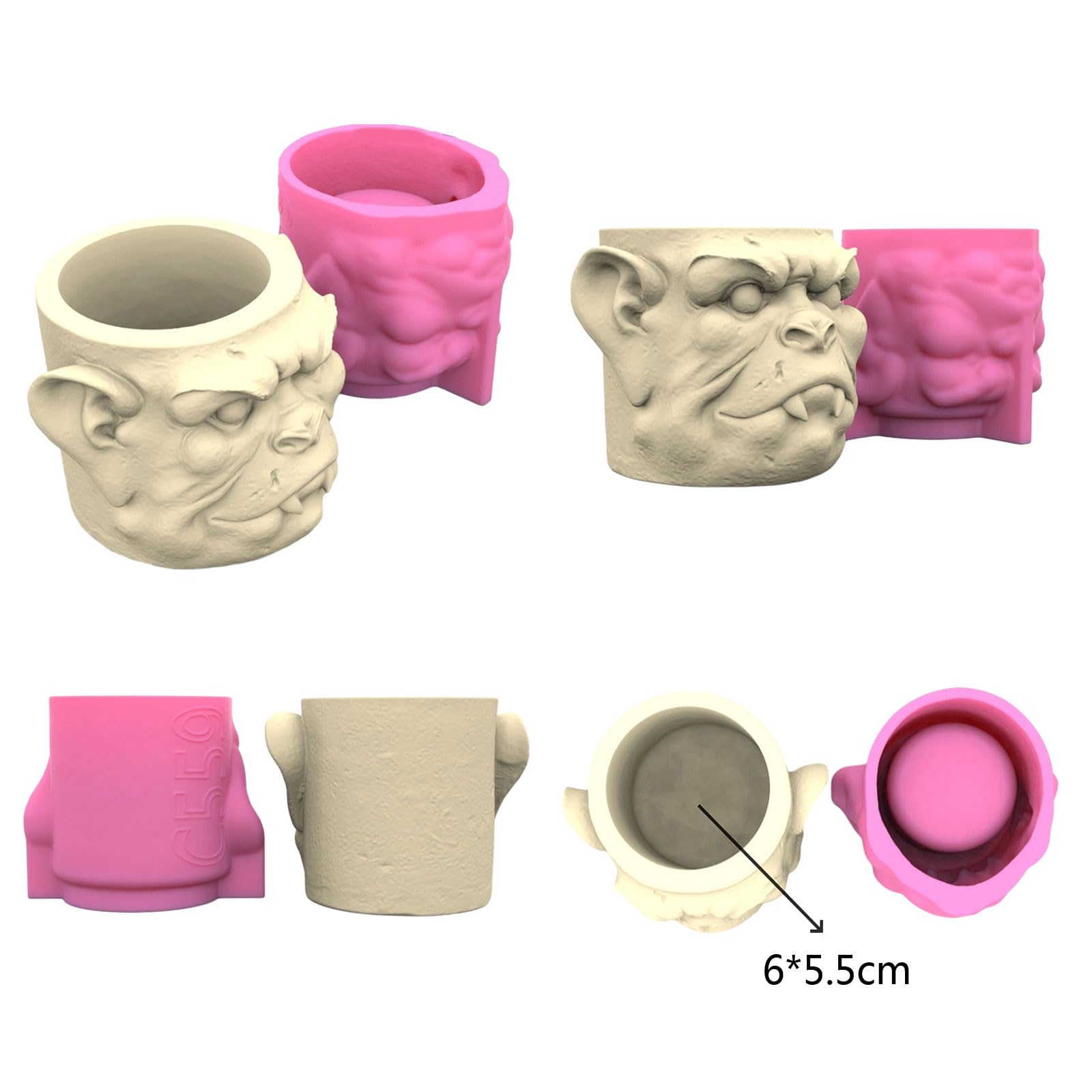 Vasi di fiori stampo in silicone vaso resina 3D portapenne grasse fioriera portacandele fabbricazione stampo