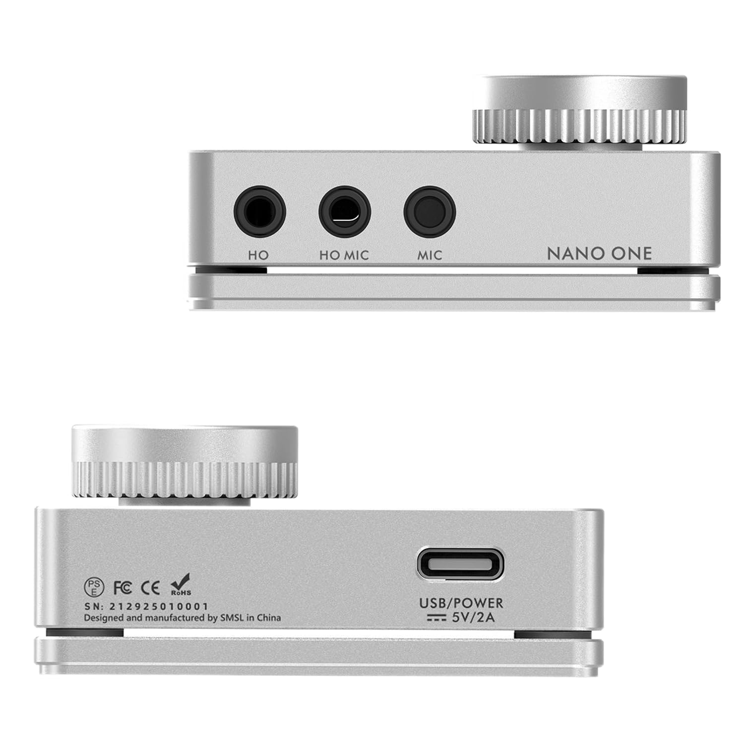 SMSL Nano ONE Pro Tarjeta de sonido externa, chip DSP de alta fidelidad, sonido envolvente virtual 7.1, para Windows/Mac/Phone/Live Stream/Game, salida de auriculares de 3.5 mm, entrada de micrófono