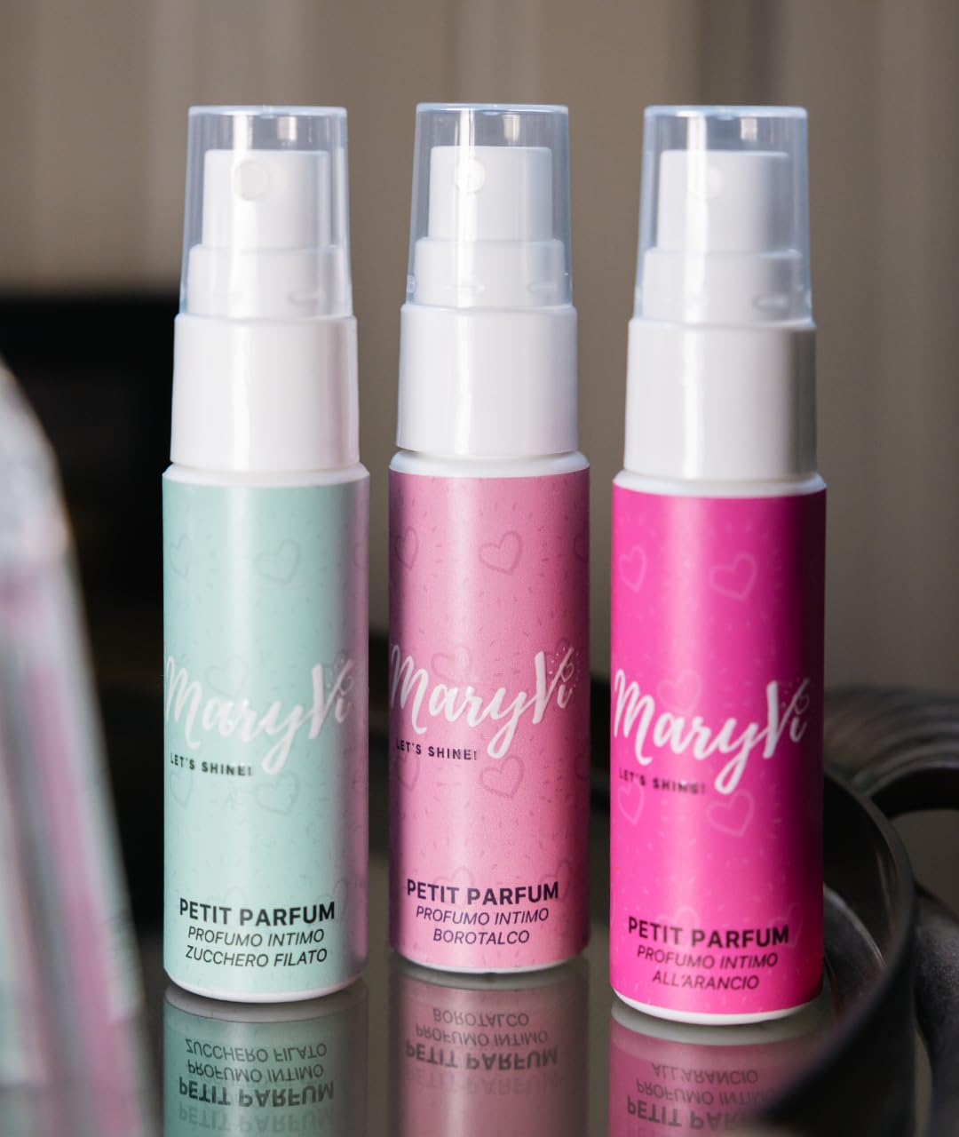 KIT PETIT PARFUM COMPOSTO DA 3 PROFUMAZIONI ASSORTITE : ARANCIA - TALCO - ZUCCHERO FILATO