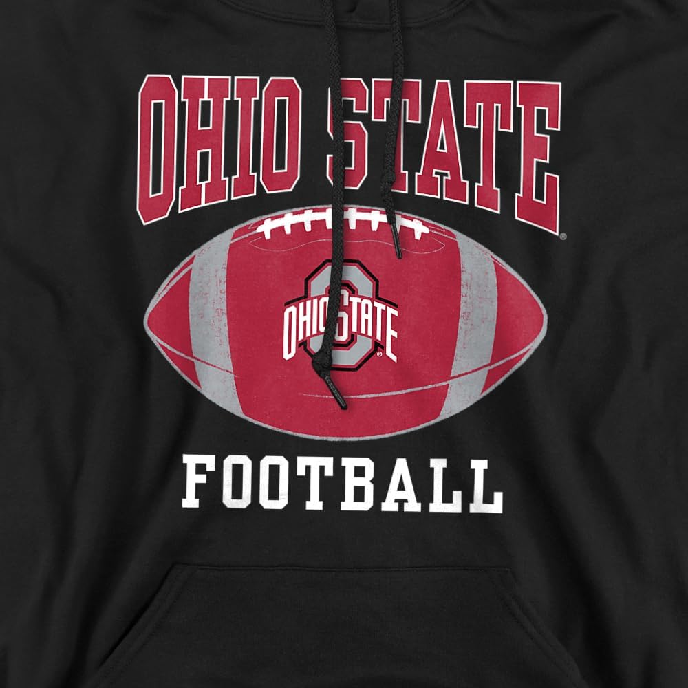 LOGOVISION The Ohio State University Official Football Ball Unisex Adult Pull-Over Hoodie