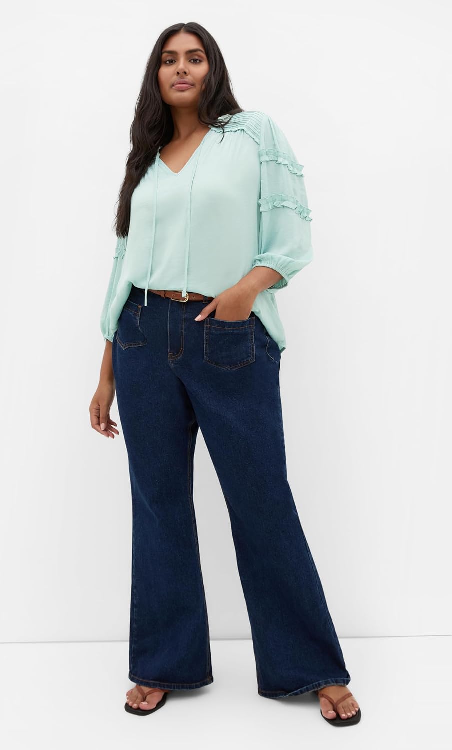 City Chic Plus Size Shirt - Drama Queen Elbow Sleeve