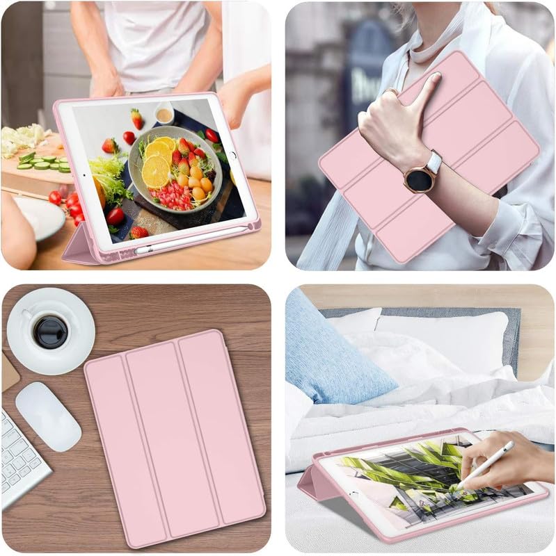 Image of Tablet Case Cover for Apple iPad 10.2 inch (7th|8th|9th Gen) [Auto Sleep /Wake Cover] [Pencil Holder] [Trifold Stand] - Pink