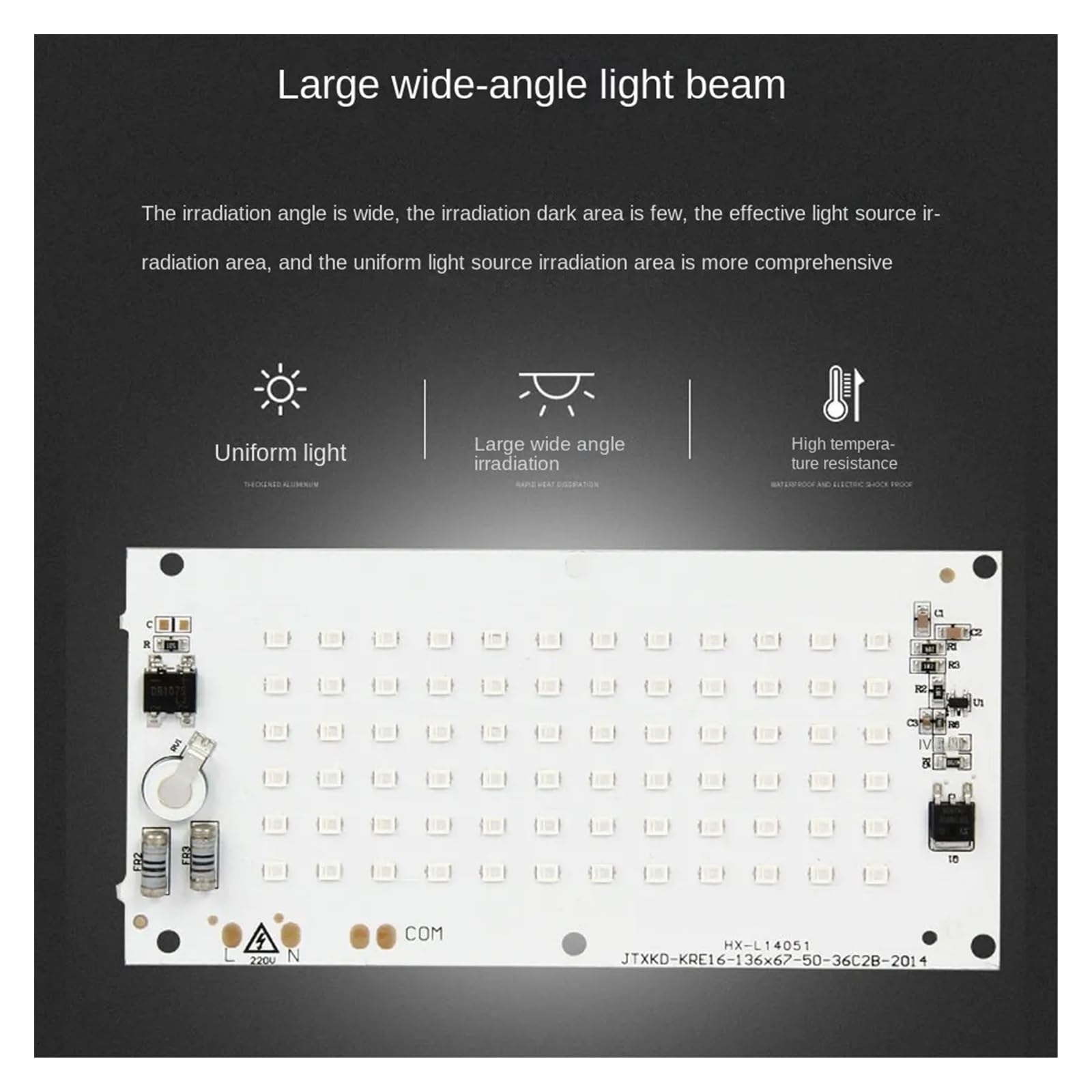 Lampada UV per Resina Lampade for polimerizzazione GEL UV 395nm for la riparazione di circuiti stampati Colla senza ombre Adesivo in resina epossidica Stampa 3D Scheda sorgente luce(405NM,100W)