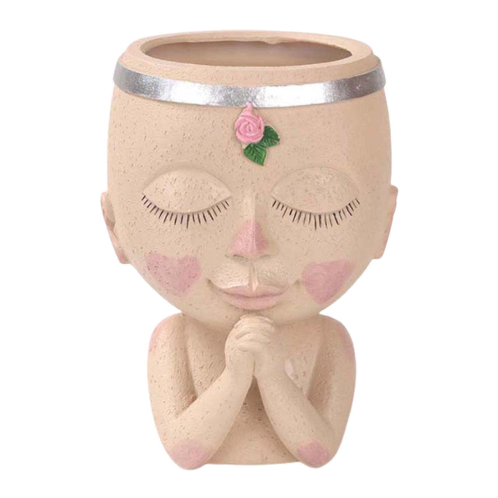 Décoration de chambre unique avec ce pot de fleurs visage de fille