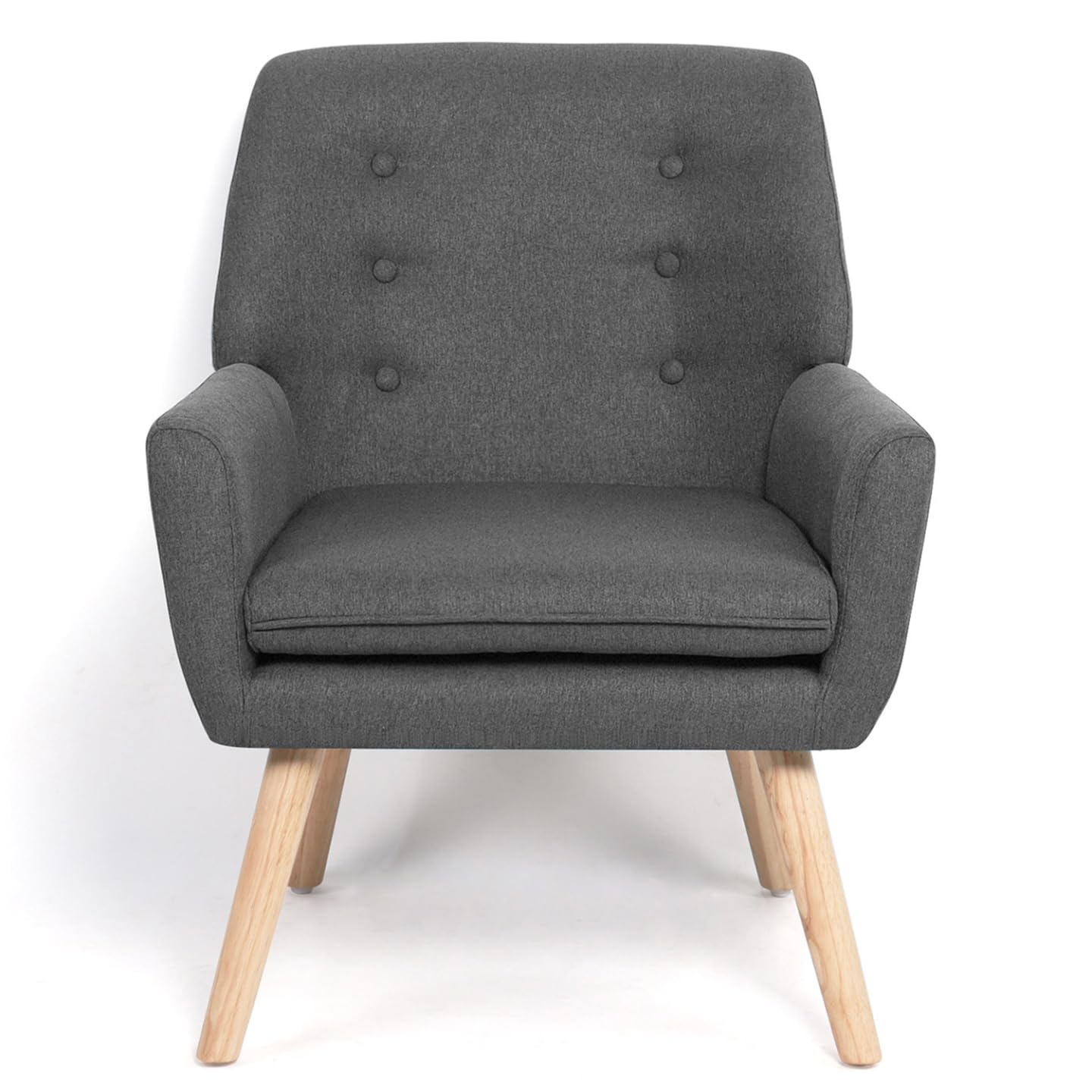 IDMarket - Fauteuil scandinave NAT en Tissu Gris Anthracite