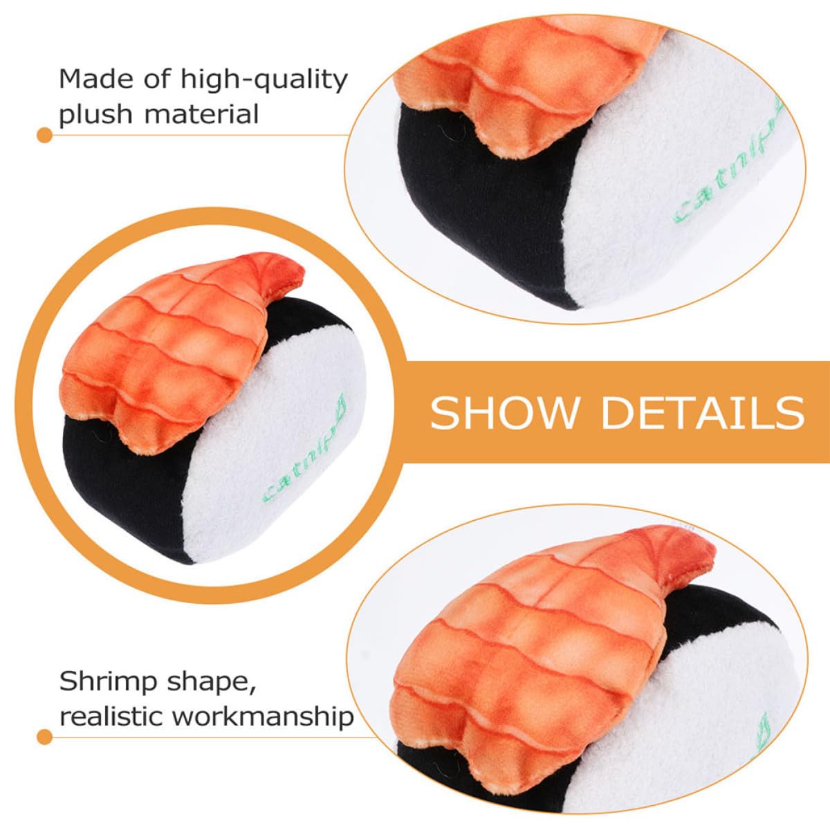 DOITOOL 6piezas Juguete De Gato De Catnip Sonido Sushi De Peluche para Masticar Interactivo para Mantener Tu Gato y Saludable