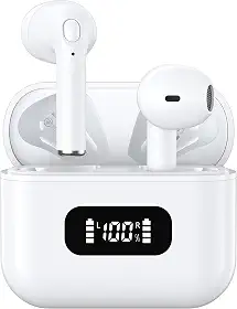 Fones de Ouvido Bluetooth Tranya True Wireless, 4 Microfones para Chamadas Claras, Controle de Botão Preciso, Bateria de Longa Duração, Conforto o Dia Todo