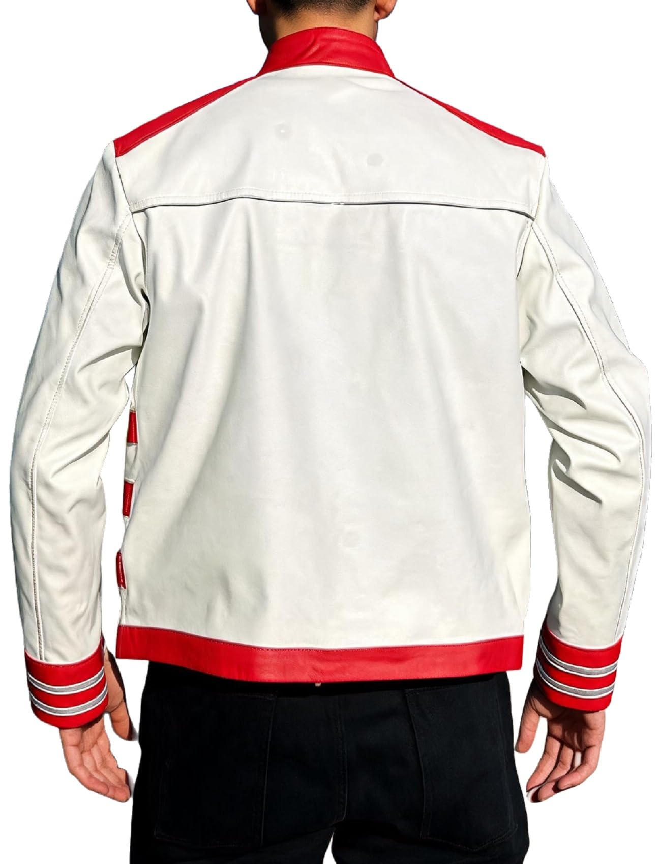 Chaqueta de motociclista de cuero inspirada en cantantes de rock famosa para hombre, disfraz de cosplay estilo concierto de rock de los años 80