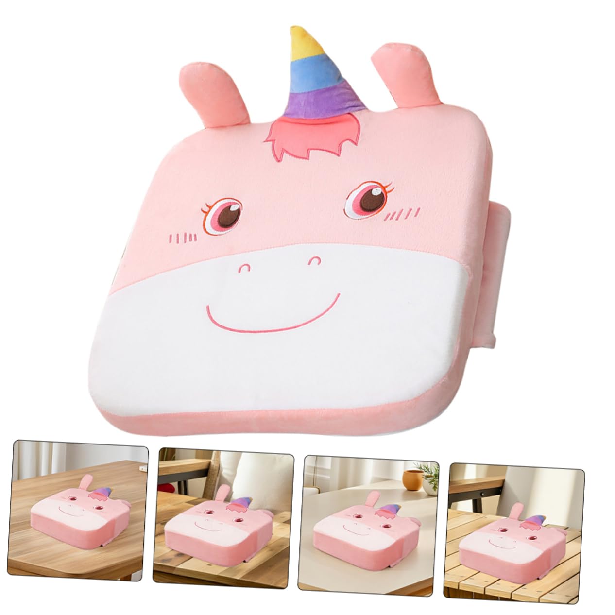 PRETYZOOM Cuscino di Rialzo per Sedia da Pranzo in Cotone, Fondo Antiscivolo, Design Ispessito, Facile da Pulire, per Casa e Scuola per Ragazzi e Ragazze