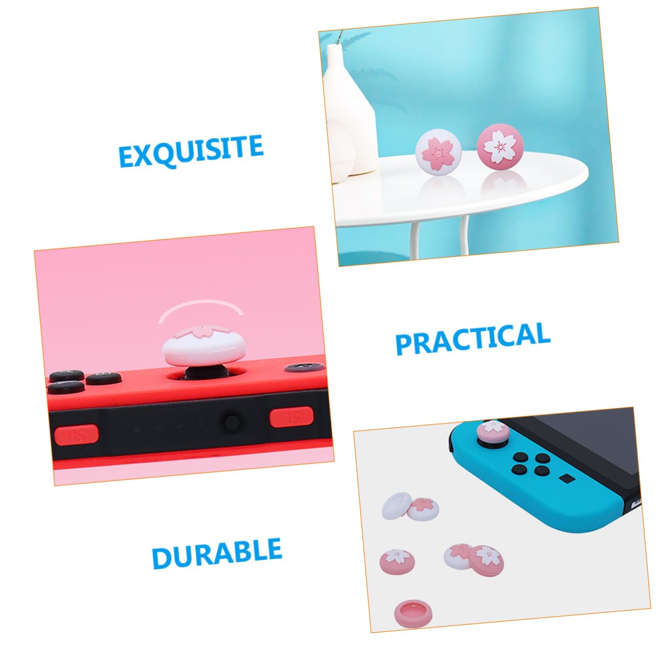 OUNONA 80piezas Cubiertas De Joystick Para Switch De Agarre Pulgar Diversos Estilos y Protección Antideslizante y Anti-rayaduras Para Consola Diseño De Flores Atractivo y Cómodo