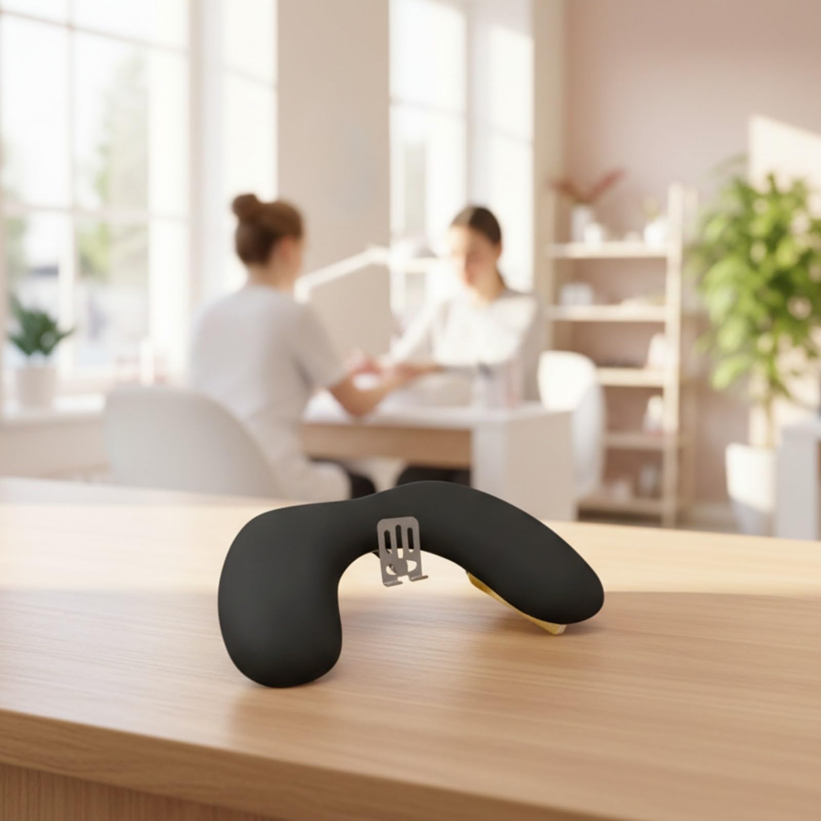 rockible con Telefono Integrato Multifunzione a Forma di Mezzaluna Pratico per Postazione Manicure, Appuntamenti Unghie, Bianco