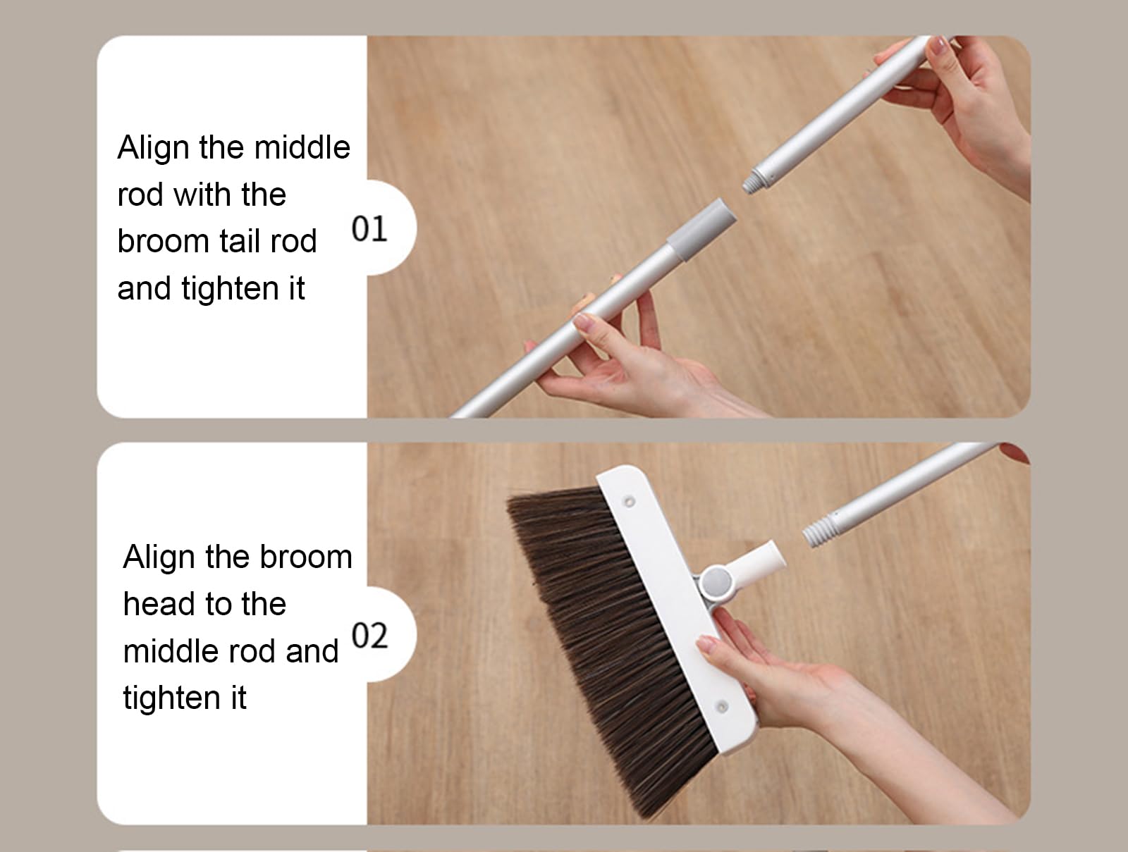 Juego de Escoba y recogedor Plegables: Kit de Barrido Todo en uno para el hogar, Limpiador multisuperficie, diseño Compacto