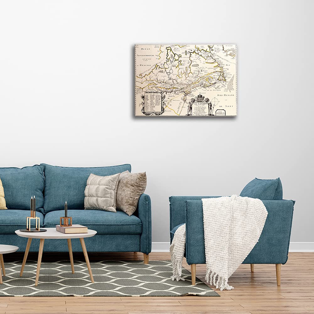 Legendarte - Obraz na płótnie - Old Atlas Map No. 11 - Dekoracje ścienne cm. 80x100