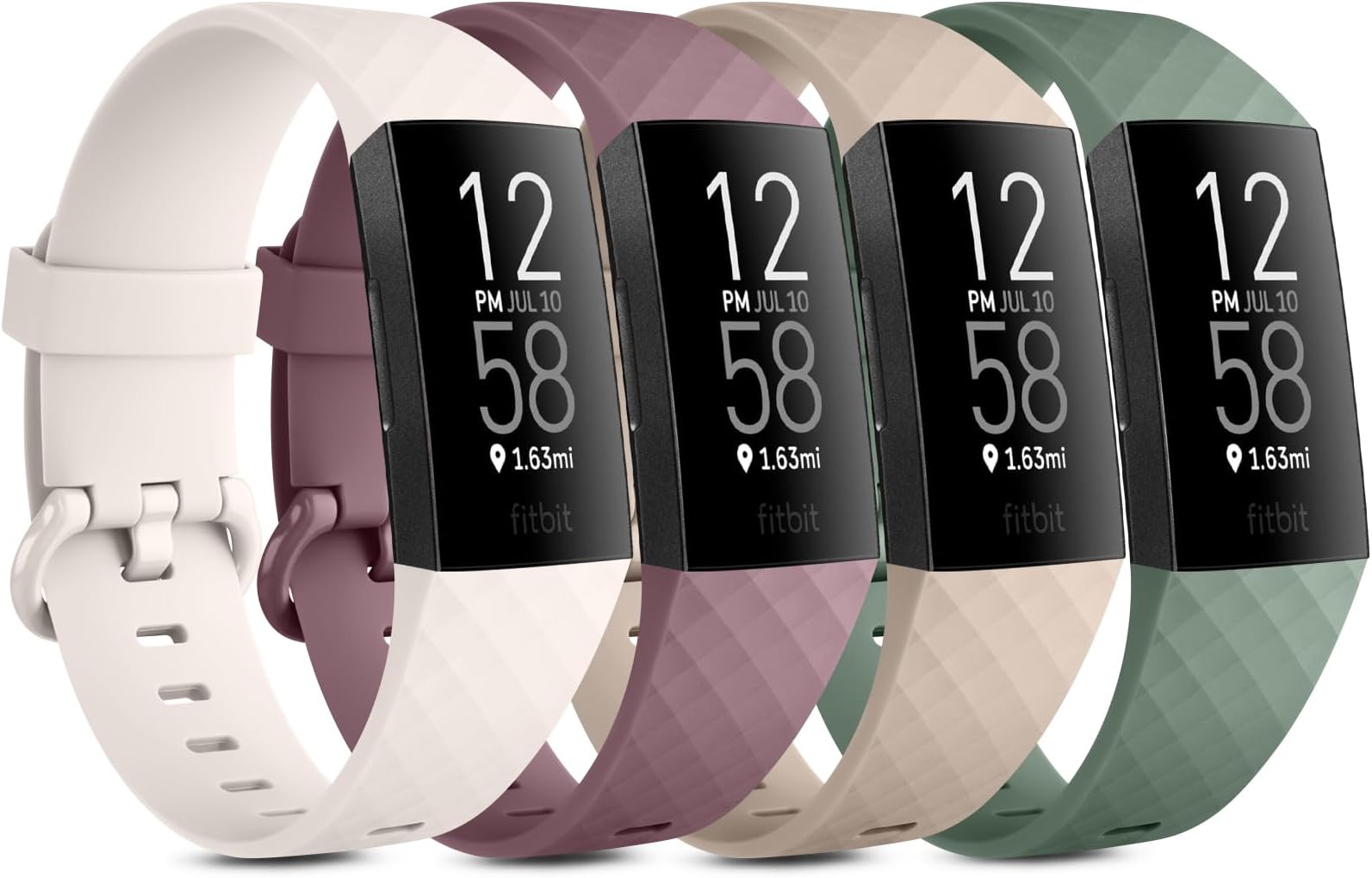Vancle Bands for Fitbit Charge 4 Bands/Fitbit Charge 3 Bands Women Men[4 PACK], Classic Soft Replacement Sport Straps Wristbands for Fitbit Charge 4 / Charge 3 Fitness & Health Tracker