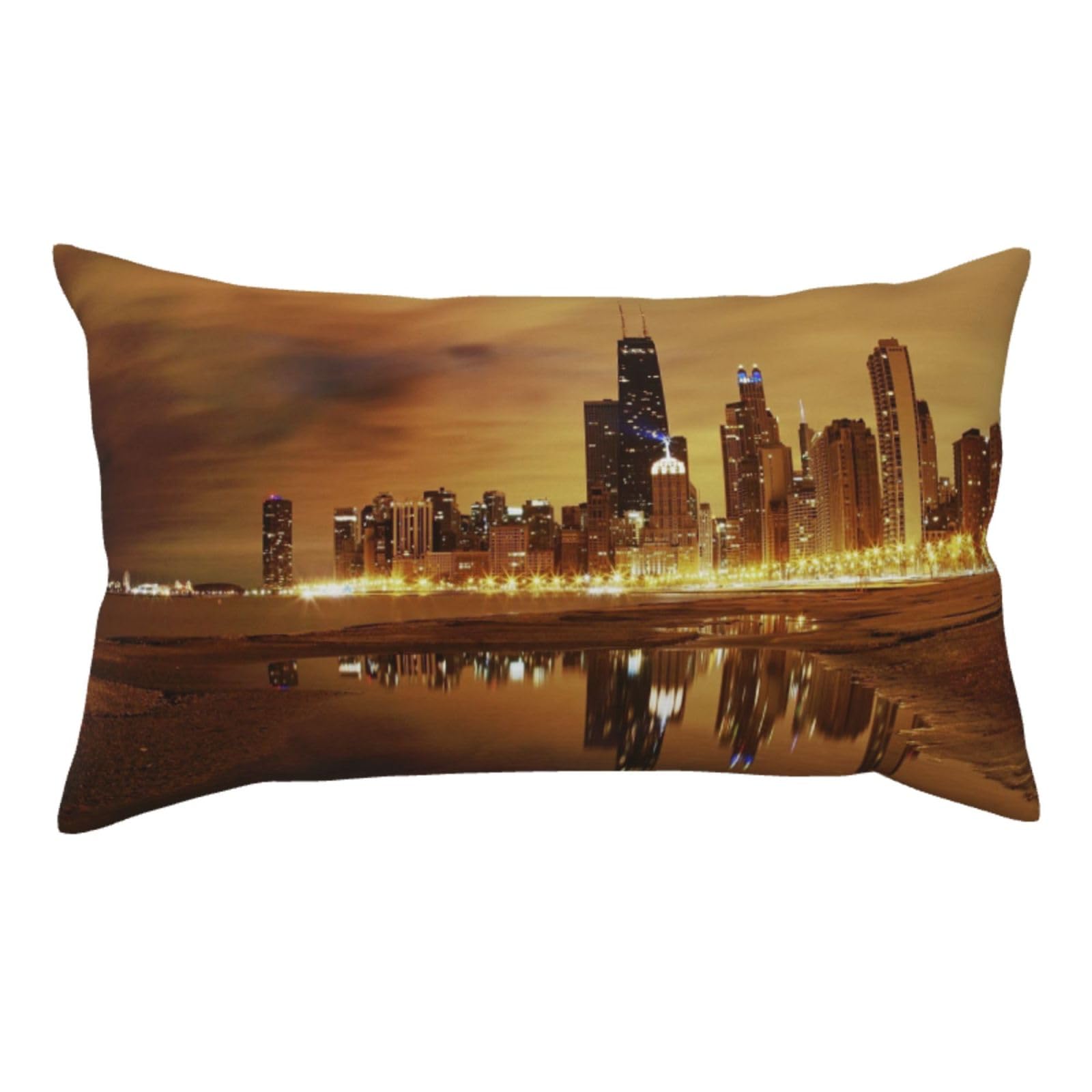 WSHFFILO Chicago printed Pillow Case 20x36in Corduroy Throw Pillow Cover