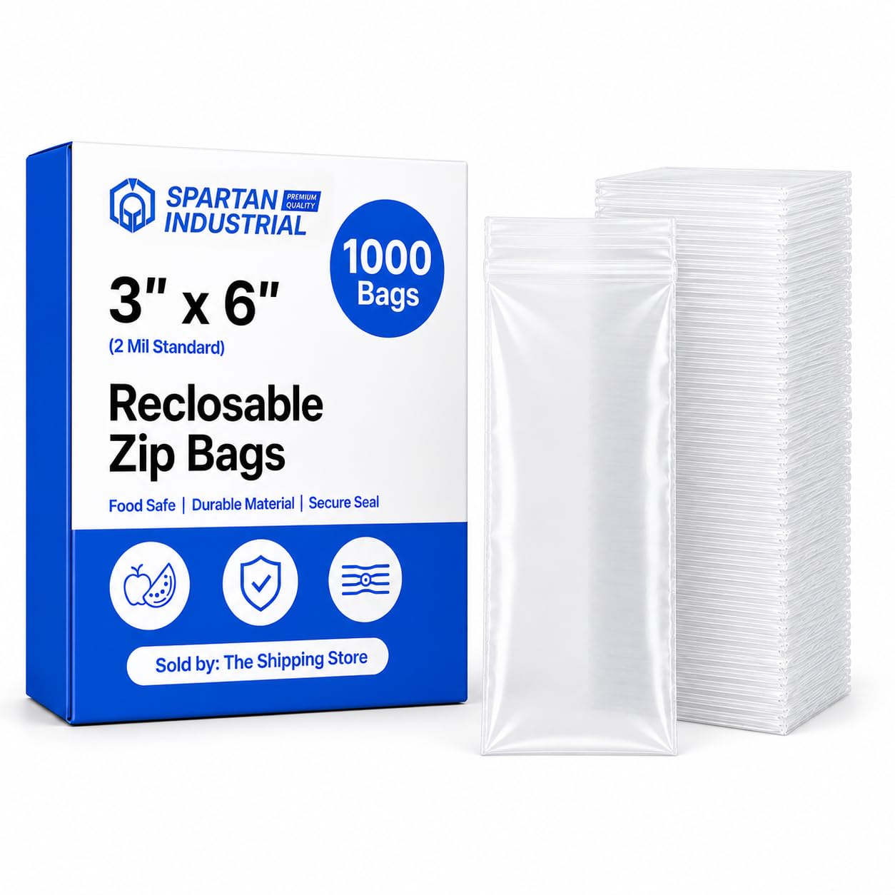 Amazon.com: Spartan Industrial - 3” X 6” (1000 Count) 2 Mil Clear