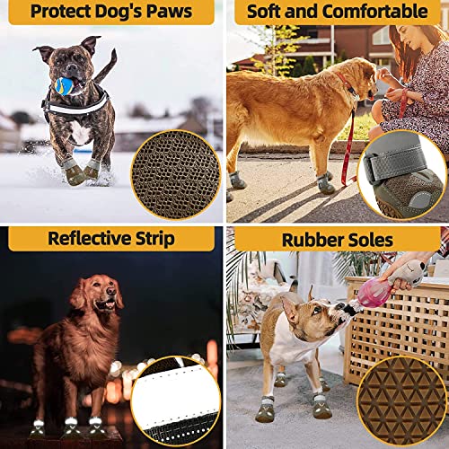 Image of PETANGEL Boot Dustproof Shoes | Breathable Dog Shoes | Booties With Reflective Anti-Slip Sole | Outdoor Paw Protectors With Rubber Soles for Hiking and Running (Size: 3)