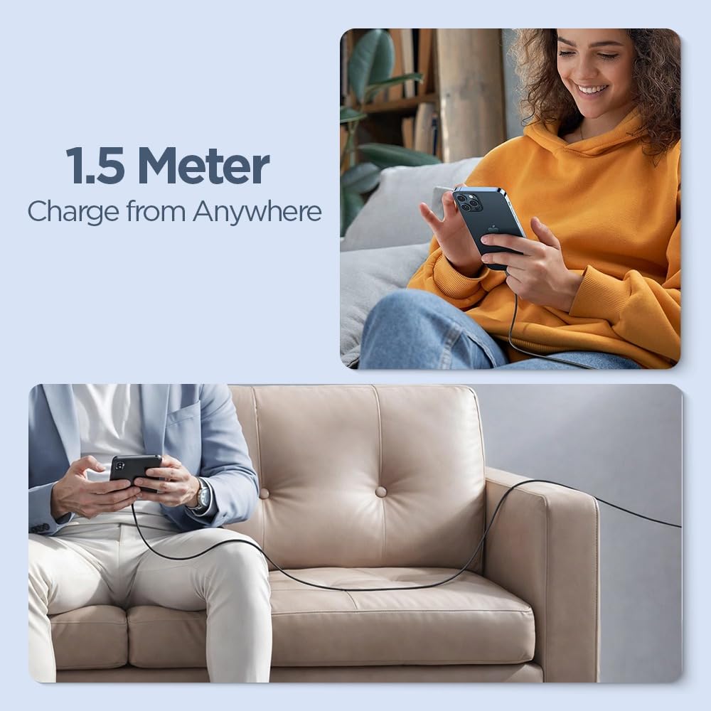 UNIGEN 1.5M USB Type C to Lightening 27W Fast Charging Nylon Braided USB Cable C Cable For iPhone 14,14 Pro,14 Pro Max, iPhone 13 Series,12,12 Pro,11,11 Pro Max iPhone 12 Mini, X, 8 Fast Data Transfer — Amazon image 3