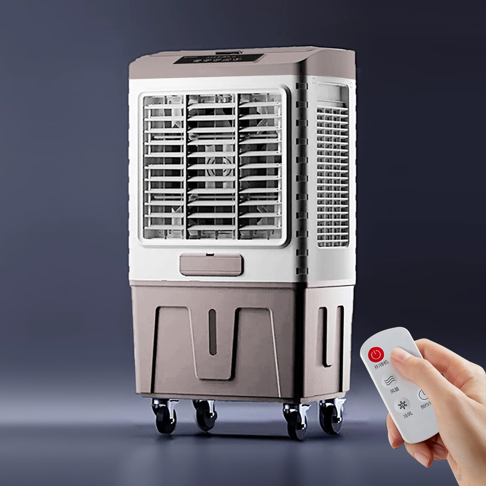 Swamp Cooler, Portable Evaporative Air Cooler, 13.2 Gal Tank, Remote Control, 120° Oscillation, 3 Speeds, for Indoor Outdoor Use