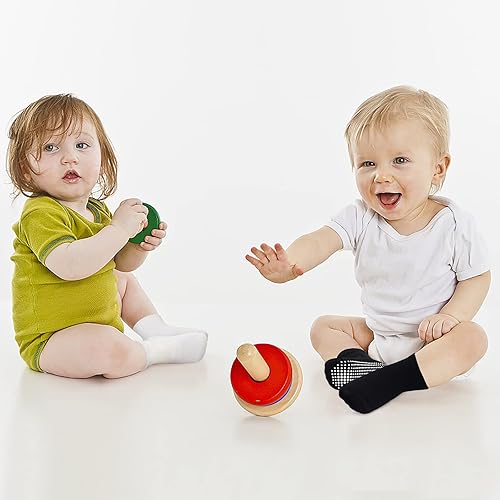 Miniatura 7 de GRPSKCOS Calcetines para bebés con agarre, 9 pares de calcetines antideslizantes para niños