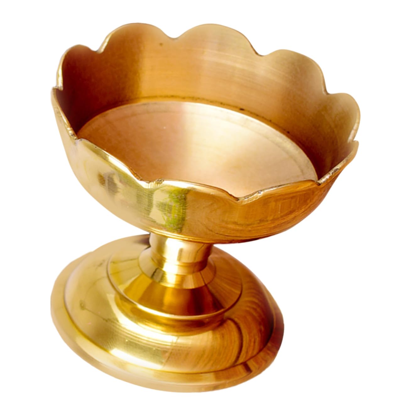 Candelero Pequeño de Latón Dorado para Vela, Estilo Vintage | Base Decorativa, Uso Religioso, Aspecto Chic y Delicado, Pieza de Latón Acabado Dorado