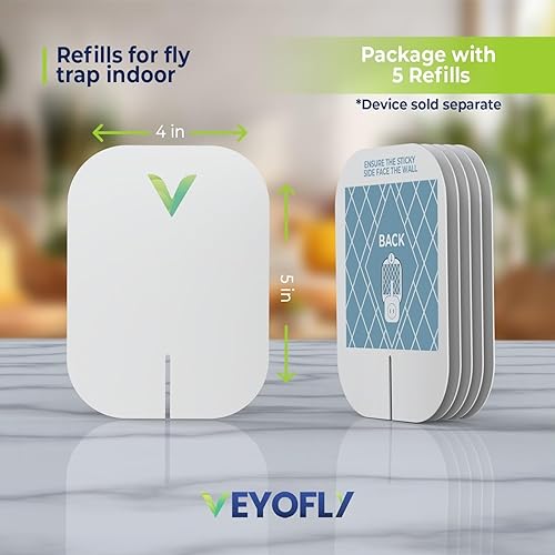 Miniatura 2 de VEYOFLY Recambio de trampa para moscas de interior, trampas para moscas de fruta para interiores, trampas para mosquitos para casa, atrapamoscos,