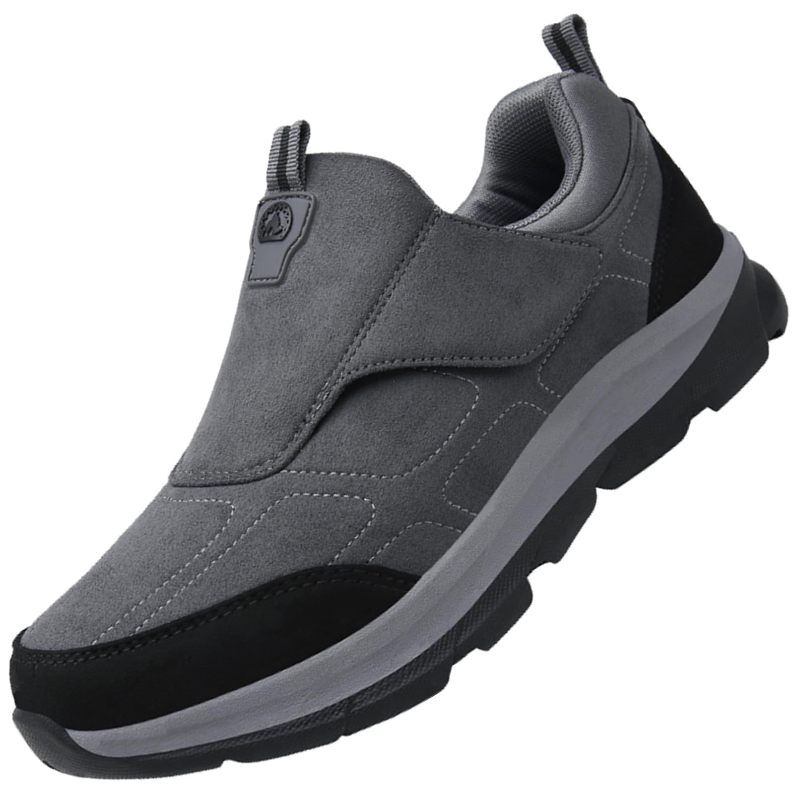 Aocase Diabetic Trainers for Men Extra Wide Fitting Women Men Adjustable Velco Extra Wide Shoes Mens Orthopedic Trainers Mens Slip on Sneakers,Men gray,45/275mm