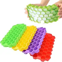 Kit 2 Formas de Gelo Ice Colmeia em Silicone Com Tampa 37 Cavidades Flexível Resistente Altas e Baixas Temperaturas Multifunção Ideal para Gelos para Drinks Shots Matinais Doces e Receitas Criativas