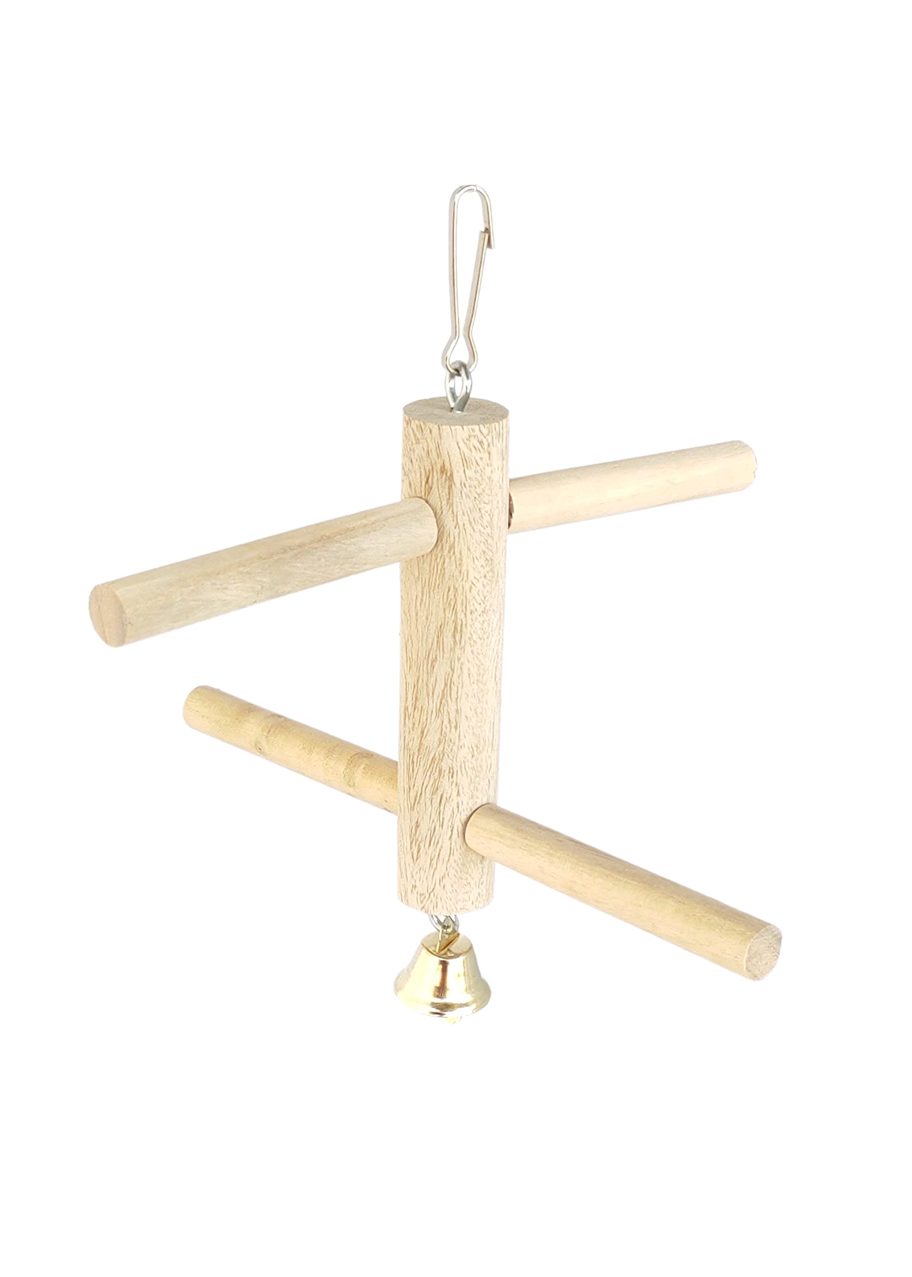 KSK Wooden Hanging Bell with Hammock Climbing Natural Swing Pet Birds Cage Toys for Small Parakeet Cockatiel Conures Finches Budgie Love Birds. (Small, Natural) (B07GTV8C7Y) Amazon Price History, Amazon Price Tracker