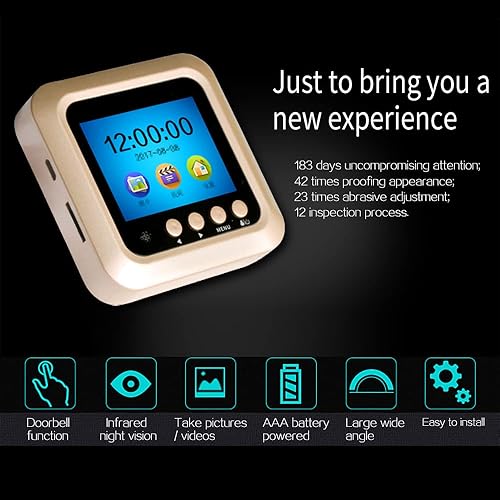Miniatura 3 de Visor de puerta inteligente, timbre de video con pantalla LCD de 2.4 pulgadas, timbre de puerta inteligente, cámara de seguridad de mirilla de