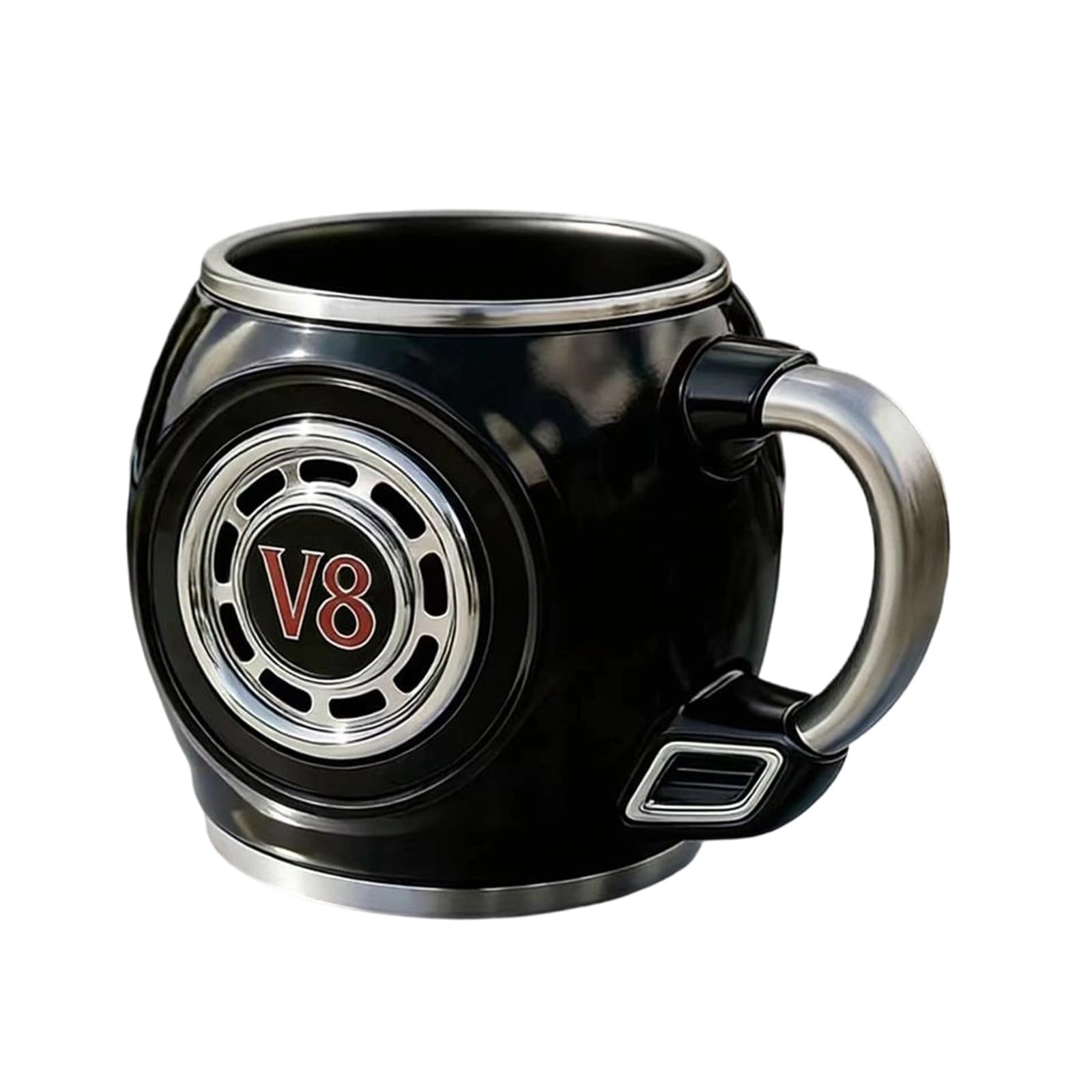 Yhplxyuus Decorative Mug Resin Exterior and Stainless Steel Interior Engine Coffee Cup Drinkware for Car Enthusiasts Traditional Car Crafting Cup Collector ' s Drinkware