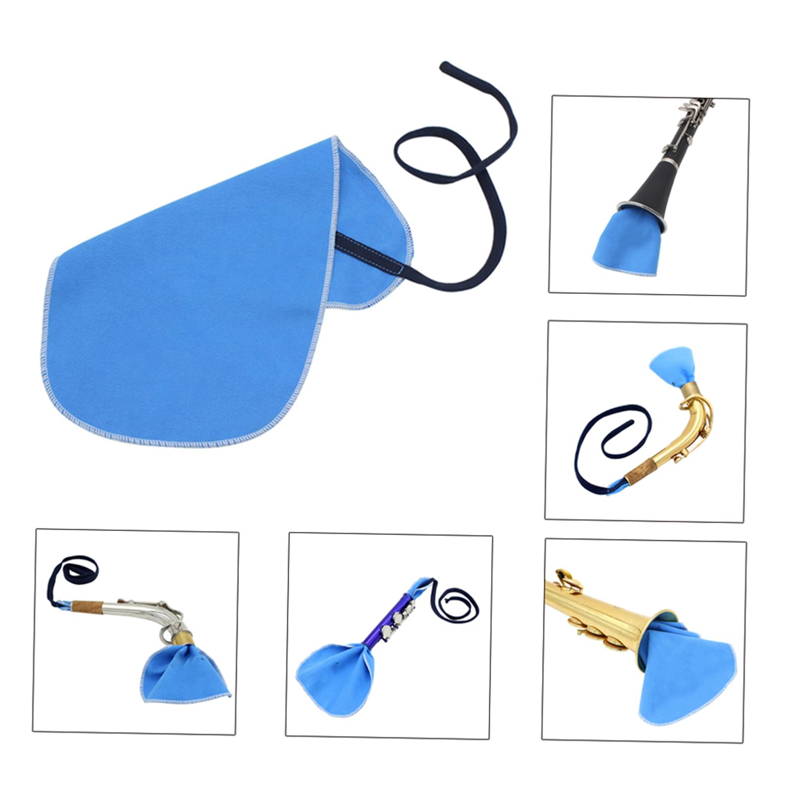 Clarinet Cleaning Kit, Clarinet Piccolo Flute Sax Clarinet Swab Flute Cleaning Cloth Saxphone Cleaning Cloth for Inside Tube Cleaning cloth Sax Accessories Cleaning cloth Sax