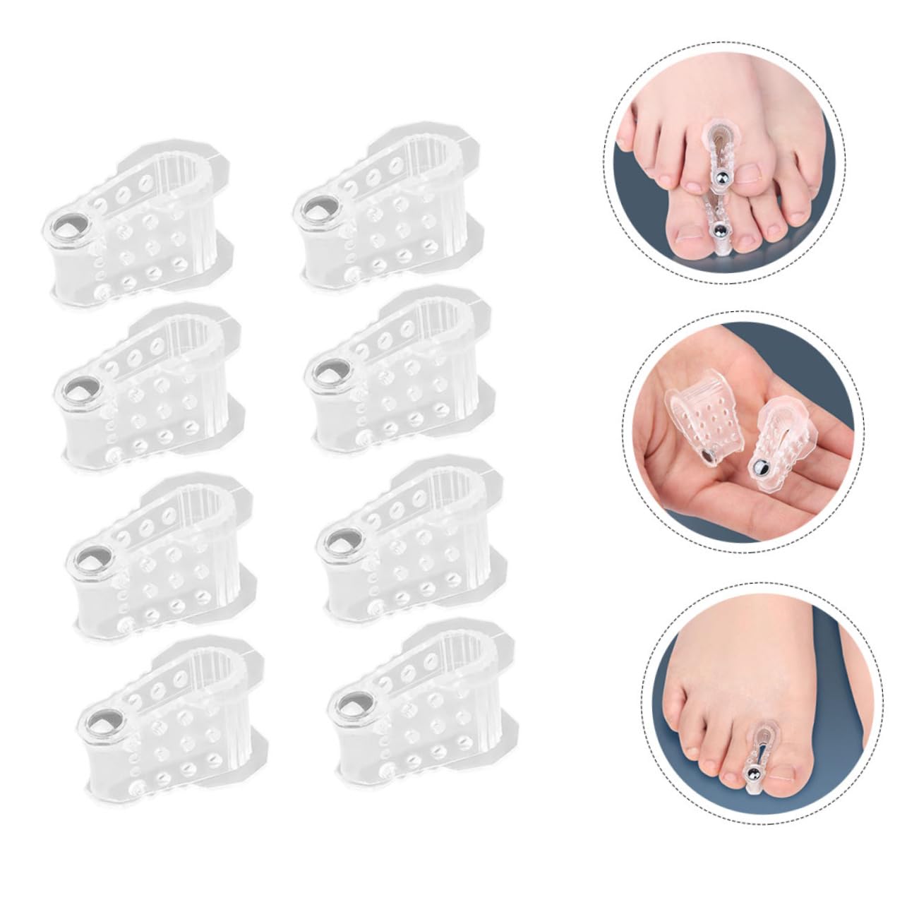 Anneome 4Pairs Toe Separators Practical Toe Correctors for and Lightweight and Comfortable Foot Protector Reusable Toe Splints for Daily Use