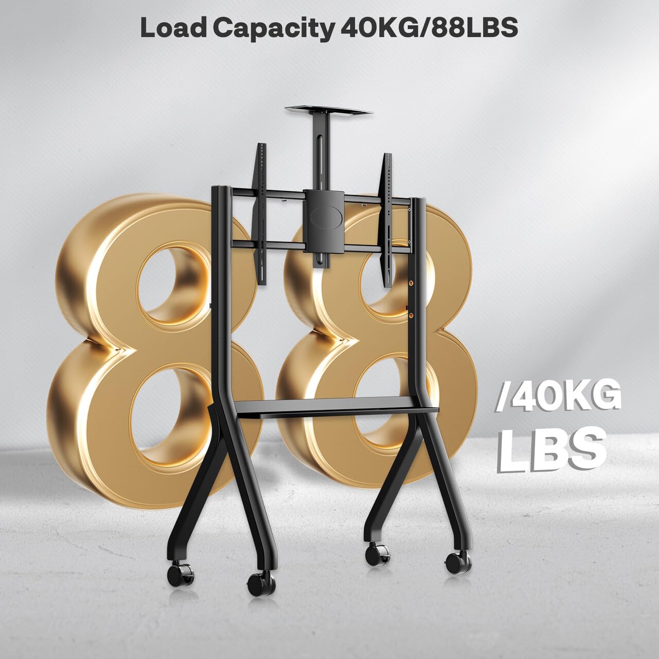 Sylvox Supporto TV con Ruote, Televisore per 42-55" - Carico Massimo: 40 kg/88 lbs - Ruote Bloccabili a 360° - VESA Massimo 700 x 500 mm - per Esterni, Appartamenti, Uffici, Casa