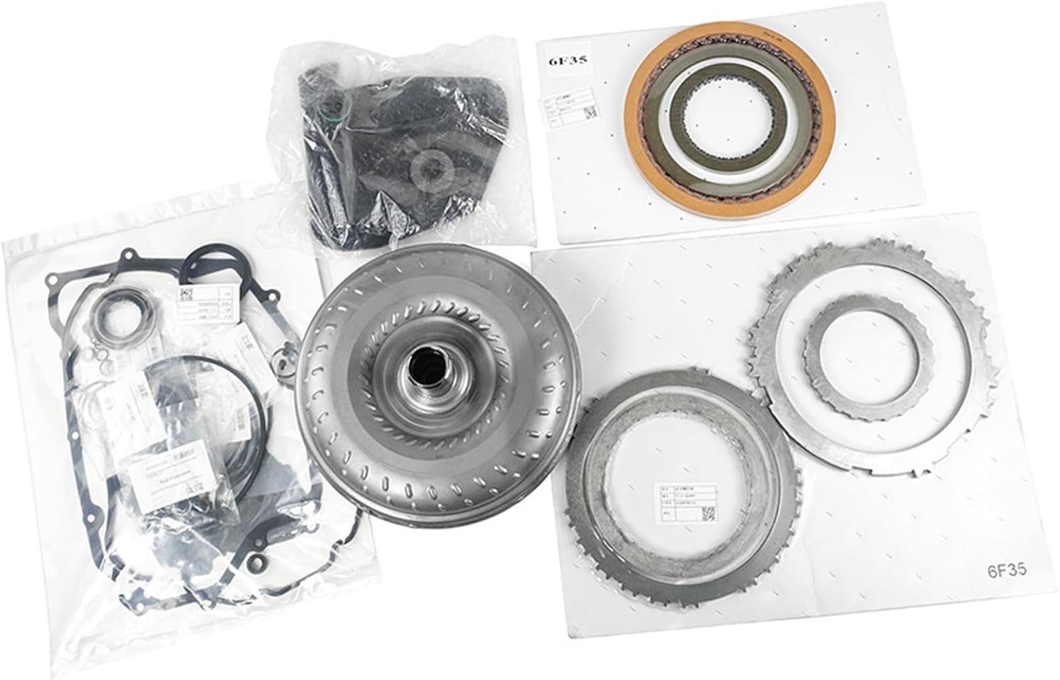 6F35 K204900C Transmission Torque Converter+Overhaul Kit+Oil Grid Compatible for Ford 2010-2017 Fusion 1.5/1.6/2.0/2.3/2.5/2.7/3.0/3.5L