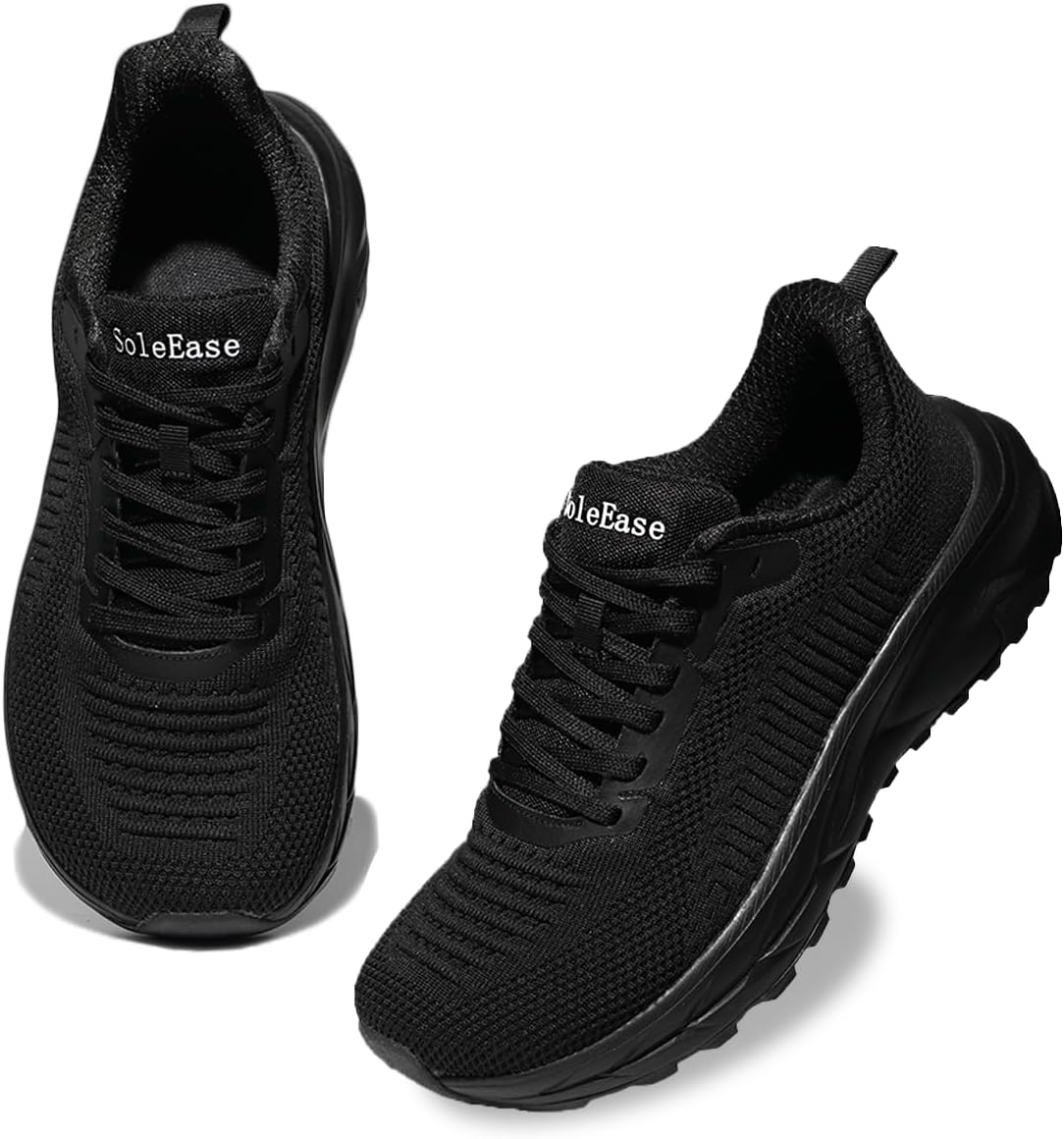 SoleEase Wide Toe Box Shoes for Men, Lightweight Non Slip Walking Sneakers with Barefoot Feel, Breathable Trail Gym Shoes