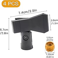 Vista 3 de 4 clips de micrófono con adaptador de clip de micrófono de 5/8 pulgadas macho a 3/8 pulgadas, clip de micrófono universal para montaje de micrófono