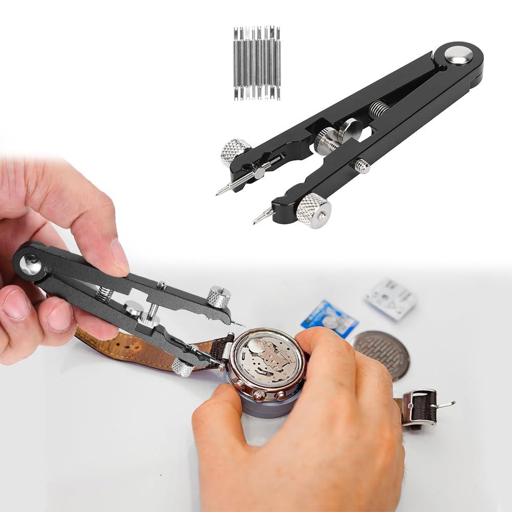 Lwuey Watch Spring Bar Plier Tool Kit, Watchband Pliers with Robust 8 Pins Springing Bars Tweezer Tools Band Watchmaker Replace Removing Chain Replacement for Wrist Bands Strap Removal Repair Fix Kit