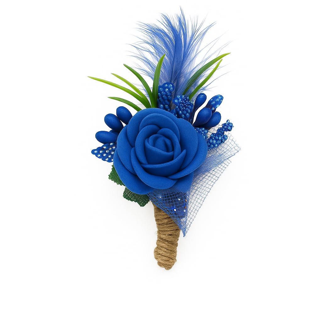 leonardi Floral Lapel Pin/Brooch For Men | Fabric | Superior finishing | Packaging - Red Box | Size - Standard | Pack of 1 |-picture-23