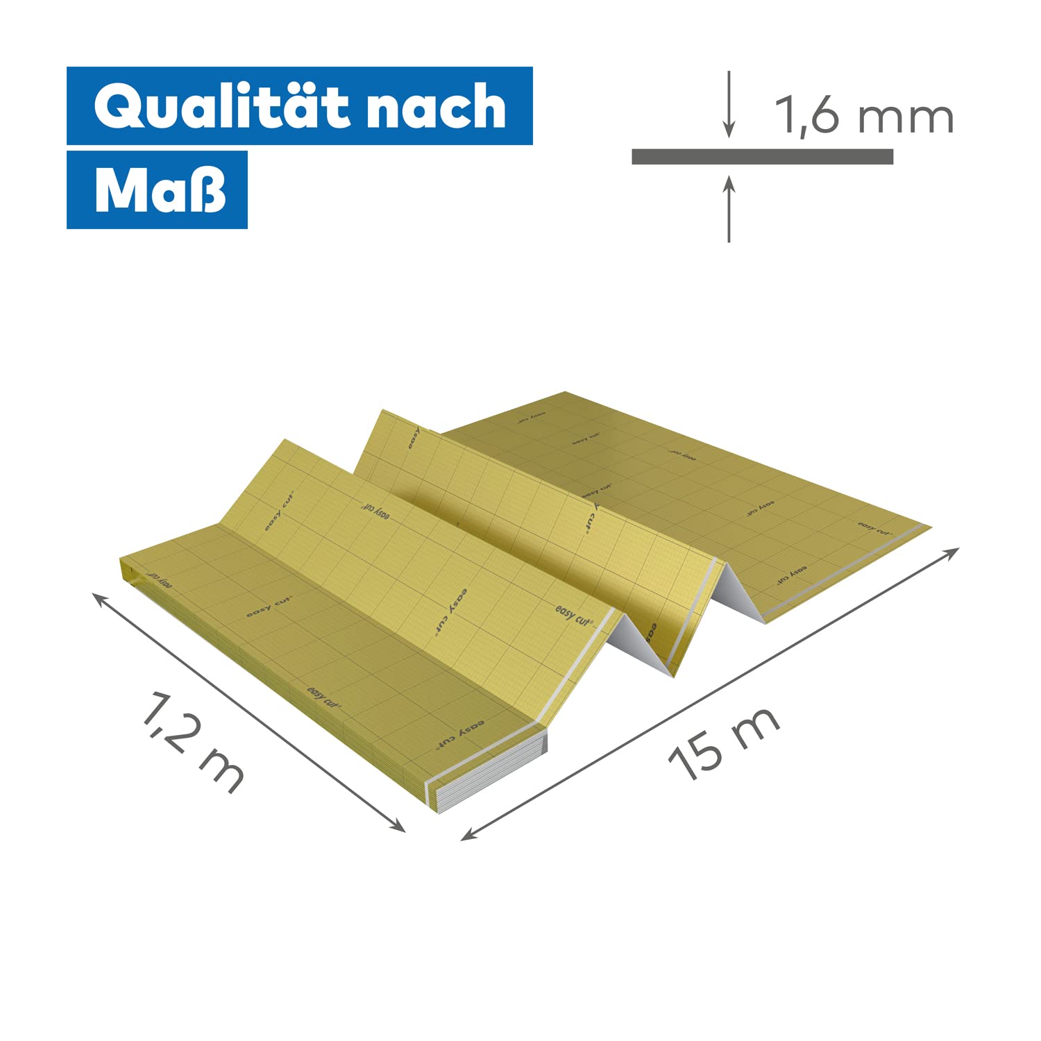 SELITFLEX 1,6 mm AquaStop - Sottofondo per pavimento laminati e parquet con protezione contro l'umidità (18 m² + nastro adesivo)