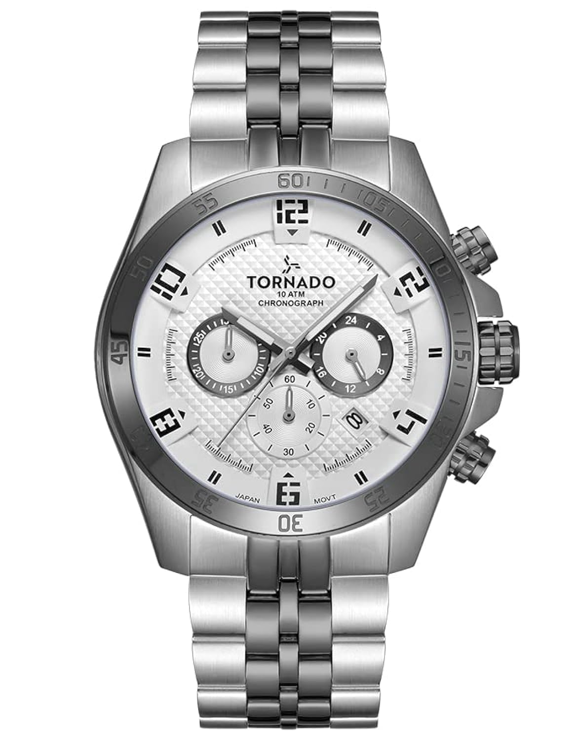 Tornado Mens Japan Quartz Movement Watch, Chronograph Display and Stainless Steel Strap - T3149B-YBYW, Silver, White, Bracelet (B0BG34WFDX) Amazon Price History, Amazon Price Tracker