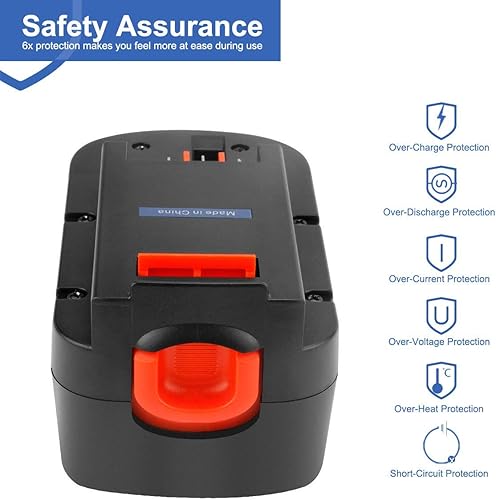 Miniatura 5 de Exmate Paquete de 2 baterías Ni-MH de 3.5Ah 18V con cargador Ni-MH/Ni-Cd de 1.2V-18V compatible con Black and Decker HPB18 HPB18-OPE HPB18-OPE2