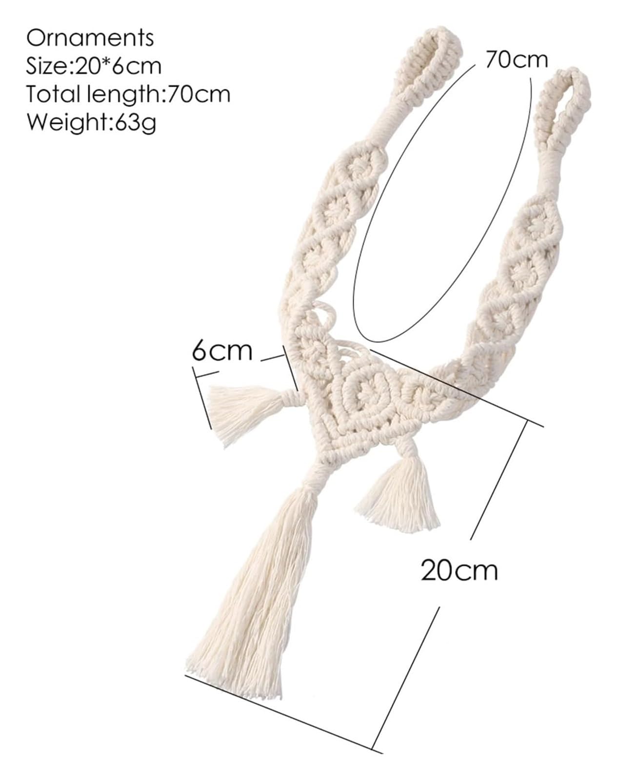 Confezione da 2 fermatende con Nappe, fermatende in Corda Intrecciata, fermatende Decorativi in macramè Fatti a Mano, Decorazioni per la casa, Tende in Stile Rustico, tra,