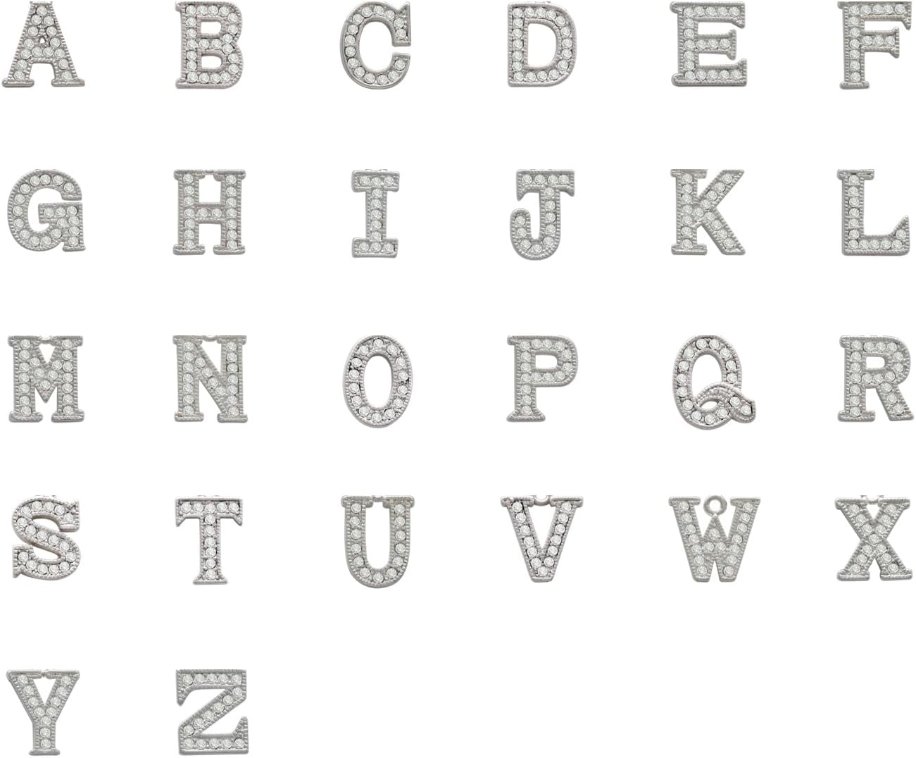 Delight Jewelry Silvertone Good Pet with Black Paw Spinners - Silvertone Crystal Initial Charm Accessory for Tumblers and Thermal Cups