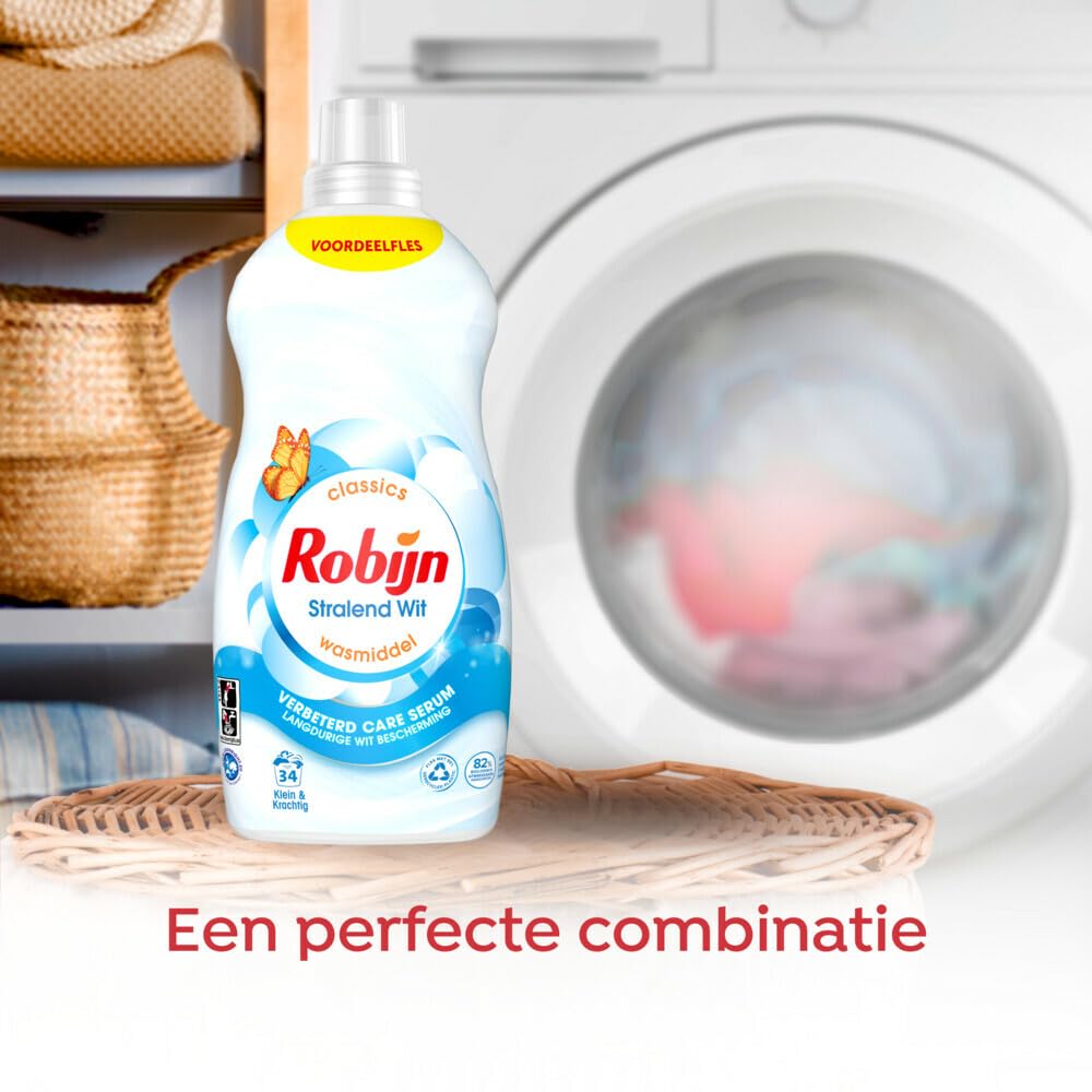 4x Ruby Pequeño y Potente Detergente Radiante Blanco 34 Lavados 1,19 litros