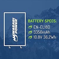 Vista 3 de Wasabi Power Battery for Nikon EN-EL18d and Nikon Z9, D4, D4S, D5, D6