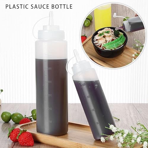 Miniatura 5 de beyonday 12 mini botellas exprimibles de condimentos, 1.0 fl oz1 oz de salsa Bento transparente, ketchup mostaza, aderezo para ensalada, recipiente