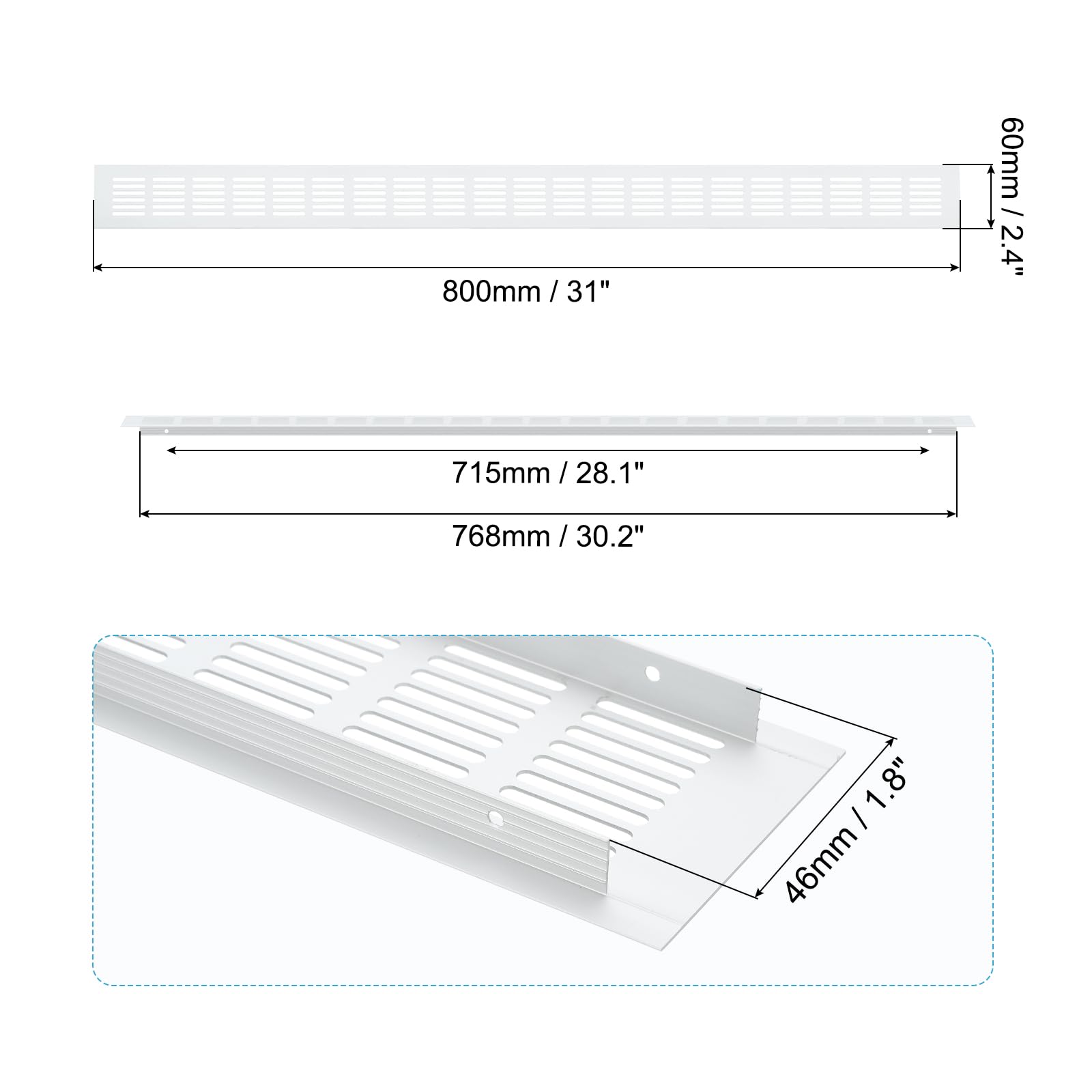 PATIKIL 31 x 2.4 Inch Door Air Vent Cover - Image 2